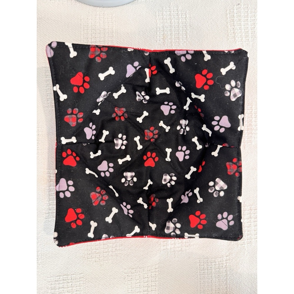 Handmade Bowl Cozy Set Paw Print Casserole Carrier Microwave Hot Pad 3pc - Picture 11 of 14